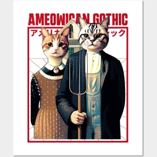 Ameowican Gothic - Timeless Farmer Feline Elegance Posters and Art